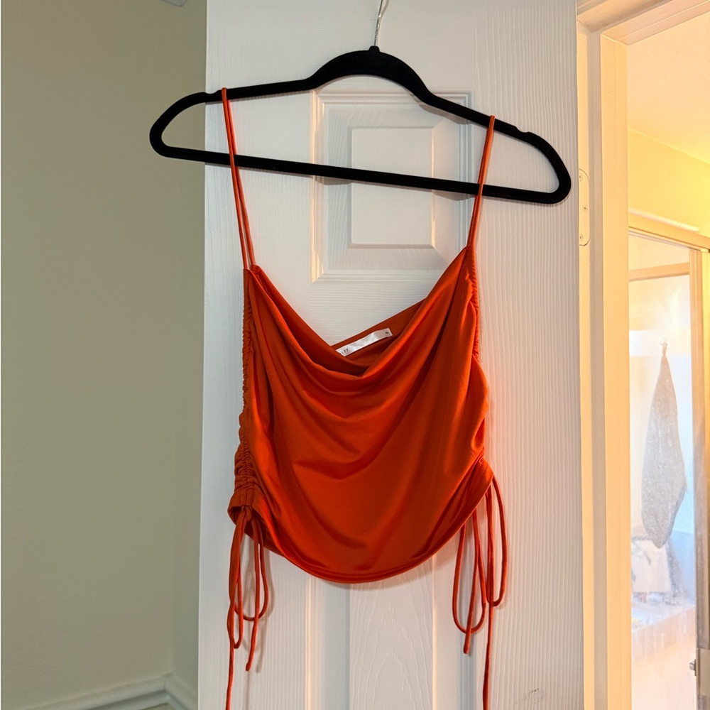 Orange Women's Drape Top